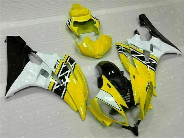 Amarillo Blanco Negro Moto Plástica Yamaha R6 06-07 Amarillo Blanco Negro Moto Plástica Yamaha R6 06-07