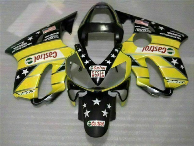 Amarillo Negro Castrol Cycle World Carenado Moto Honda CBR 600 F4i 01-03 Amarillo Negro Castrol Cycle World Carenado Moto Honda CBR 600 F4i 01-03