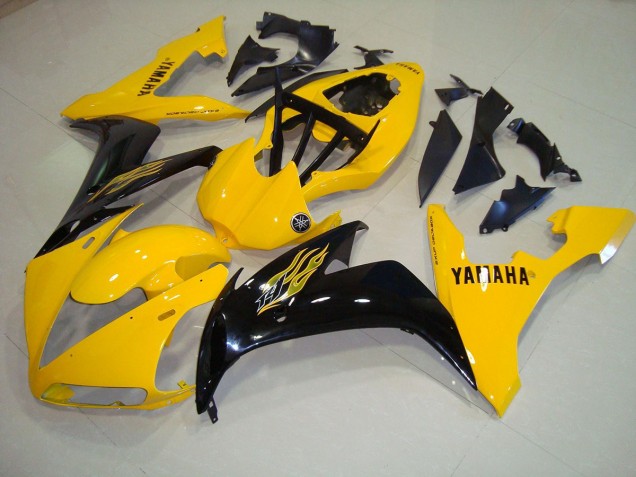 Amarillo Negro Llama Carenado Moto Yamaha R1 04-06 Amarillo Negro Llama Carenado Moto Yamaha R1 04-06