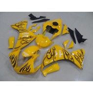 Amarillo Negro Llama Carenado Moto Yamaha R1 12-14