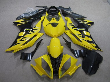 Amarillo Negro Llama Carenado Moto Yamaha R6 08-16