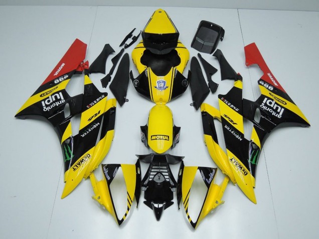 Amarillo Negro Monster Carenado Moto Yamaha R6 06-07 Amarillo Negro Monster Carenado Moto Yamaha R6 06-07