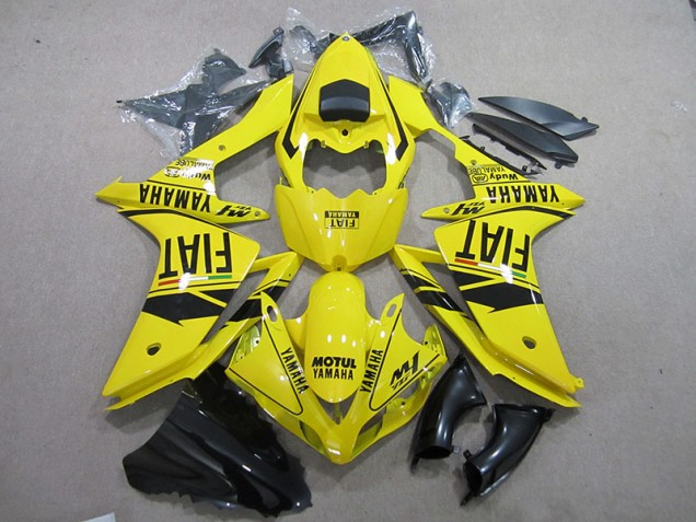 Amarillo Negro Motul Fiat Carenado Moto Yamaha R1 07-08 Amarillo Negro Motul Fiat Carenado Moto Yamaha R1 07-08