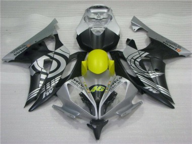 Amarillo Negro Plata Carenado Moto Yamaha R6 08-16