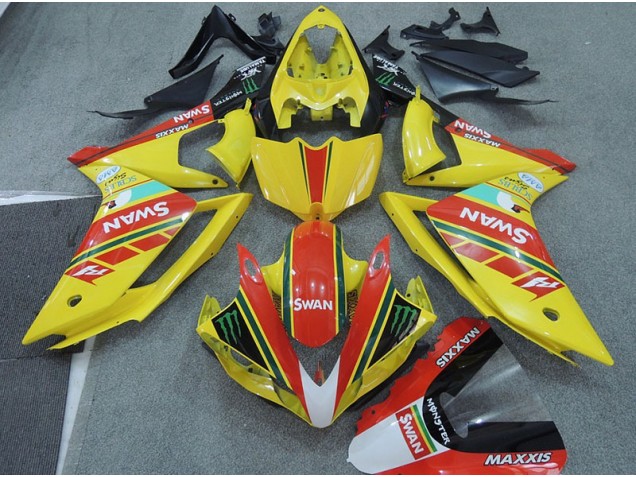 Amarillo Rojo Swan Carenado Moto Yamaha R1 07-08 Amarillo Rojo Swan Carenado Moto Yamaha R1 07-08