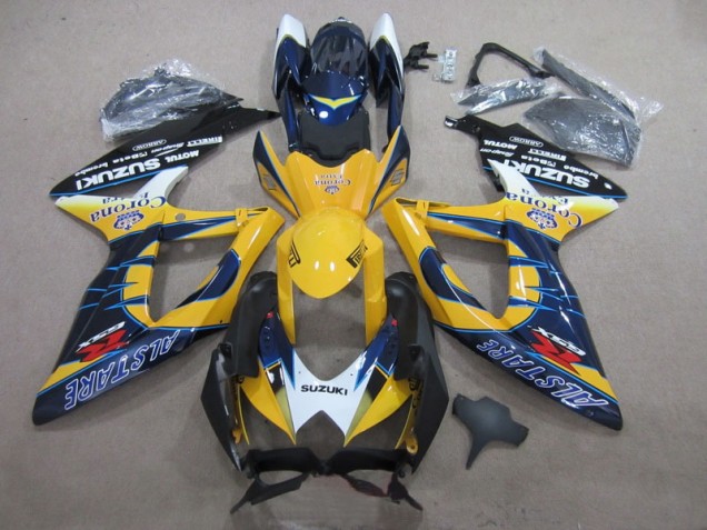 Azul Amarillo Corona Extra Carenado Moto Suzuki GSXR 600 K8 08-10 Azul Amarillo Corona Extra Carenado Moto Suzuki GSXR 600 K8 08-10
