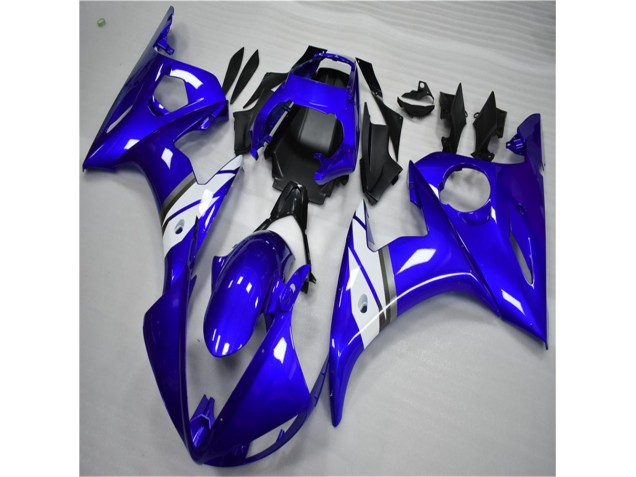Azul Blanco ABS Moto Plástica Yamaha R6 03-05 Azul Blanco ABS Moto Plástica Yamaha R6 03-05