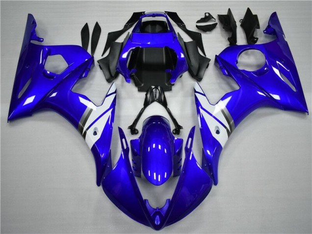 Azul Blanco ABS Moto Plástica Yamaha R6 03-05 Azul Blanco ABS Moto Plástica Yamaha R6 03-05