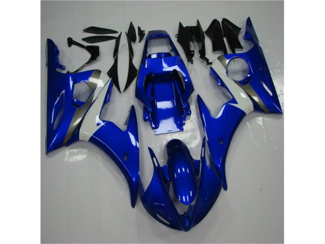 Azul Blanco ABS Moto Plástico Yamaha R6 03-05 Azul Blanco ABS Moto Plástico Yamaha R6 03-05