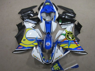 Azul Blanco Amarillo 46 Carenado Moto Yamaha R1 12-14