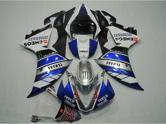 Azul Blanco IVECO Carenado Moto Yamaha R1 12-14 Azul Blanco IVECO Carenado Moto Yamaha R1 12-14
