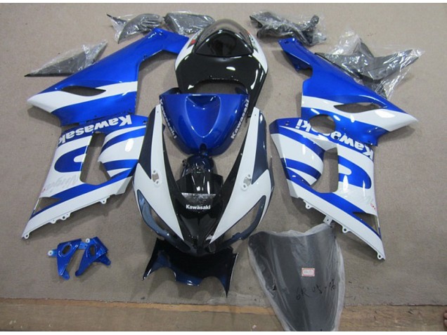 Azul Blanco Kit Completo Carenado Moto Kawasaki ZX6R 05-06 Azul Blanco Kit Completo Carenado Moto Kawasaki ZX6R 05-06
