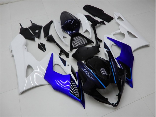 Azul Blanco Kits ABS Carenado Motocicleta Suzuki GSXR 1000 K5 05-06