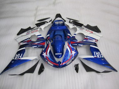Azul Blanco Motul Fiat Kit Completo Carenado Moto Yamaha R6 03-05