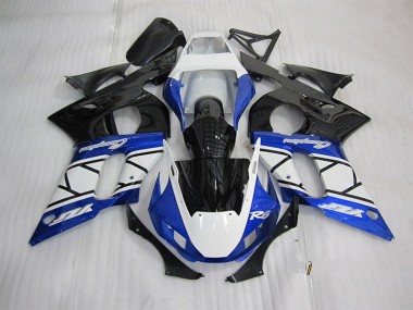 Azul Blanco Negro Carenado Moto Yamaha R6 98-02