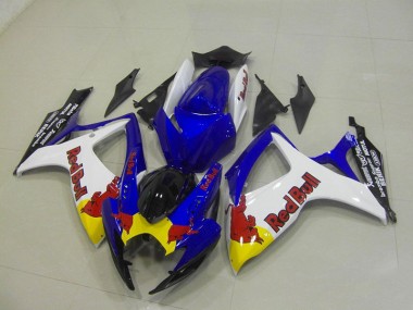 Azul Blanco Red Bull Carenado Moto Suzuki GSXR 750 K6 06-07