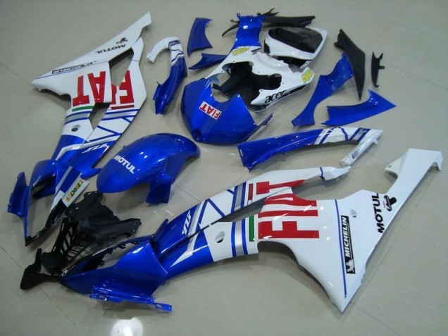 Azul Blanco Rojo Fiat Carenado Moto Yamaha R6 08-16 Azul Blanco Rojo Fiat Carenado Moto Yamaha R6 08-16