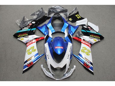Azul Blanco Rojo Rockstar 22 Carenado Moto Suzuki GSXR 600 K11 11-21