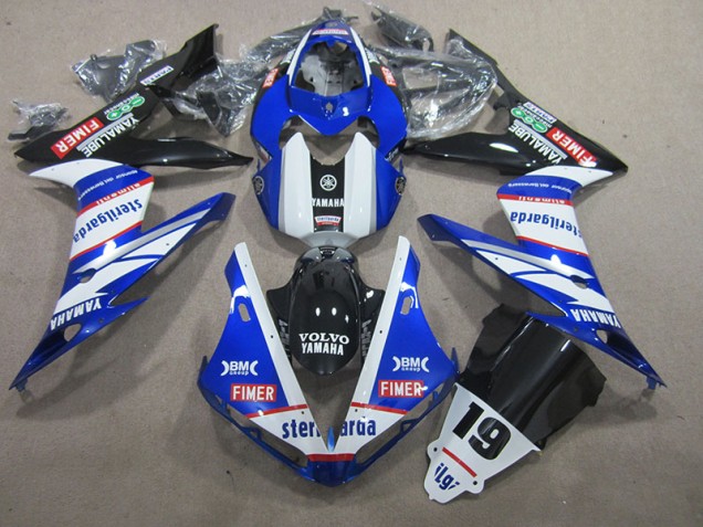Azul Blanco Volvo Sterilgarda 19 Carenado Moto Yamaha R1 04-06 Azul Blanco Volvo Sterilgarda 19 Carenado Moto Yamaha R1 04-06