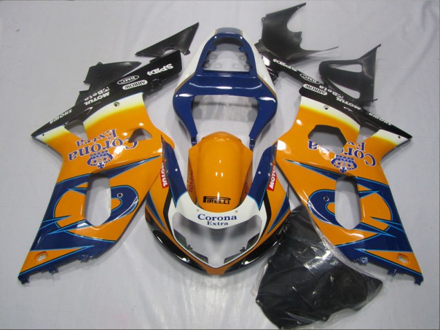 Azul Naranja Corona Extra Carenado Moto Suzuki GSXR 600 K1 K2 K3 01-03