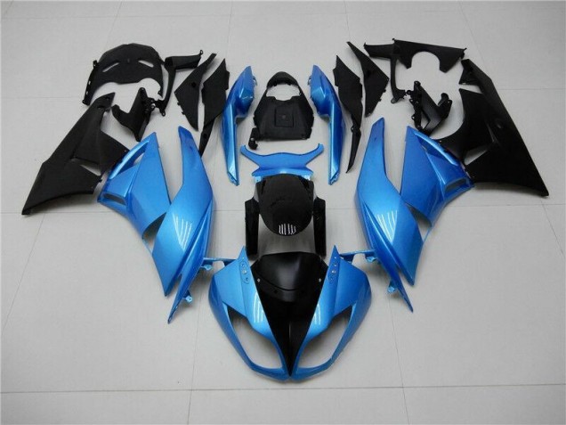 Azul Negro ABS Carenado Motocicleta Kawasaki ZX6R 09-12 Azul Negro ABS Carenado Motocicleta Kawasaki ZX6R 09-12