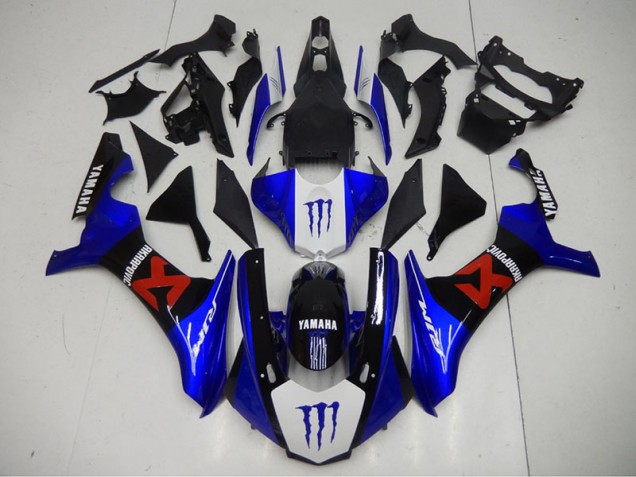 Azul Negro Carenado Moto & Plástico Yamaha R1 15-19