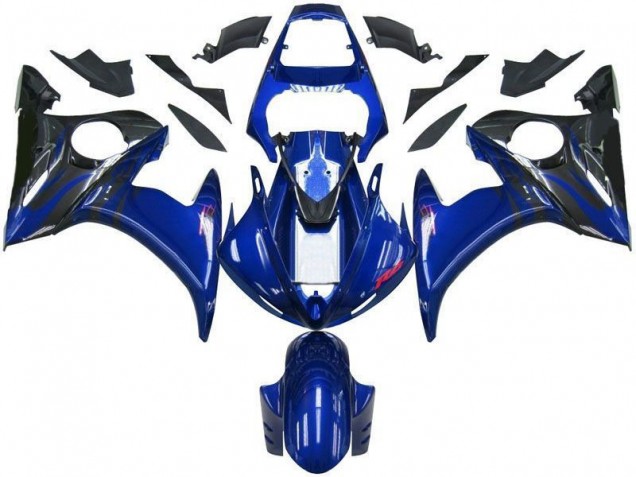 Azul Negro Carenado & Plástico Moto Yamaha R6 03-05