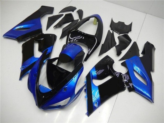 Azul Negro Kits Completo Carenado Moto ABS Kawasaki ZX6R 05-06