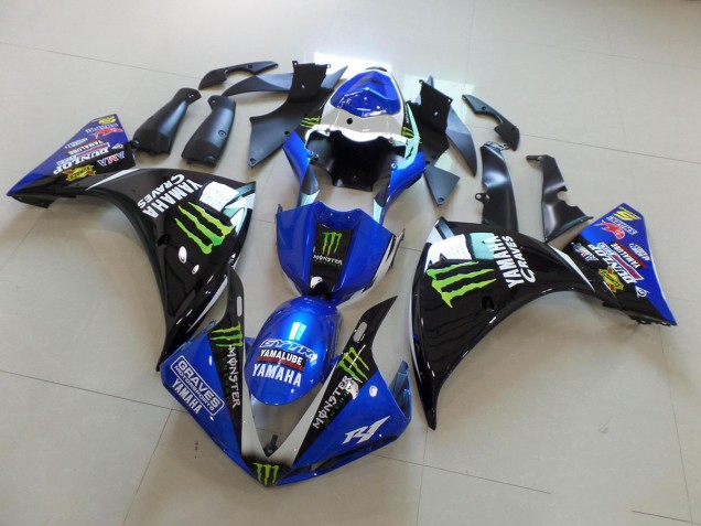 Azul Negro Monster Kit Carenado ABS Completo Yamaha R1 12-14 Azul Negro Monster Kit Carenado ABS Completo Yamaha R1 12-14