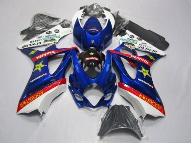 Azul Rojo Rockstar Carenado Moto Suzuki GSXR 1000 K7 07-08