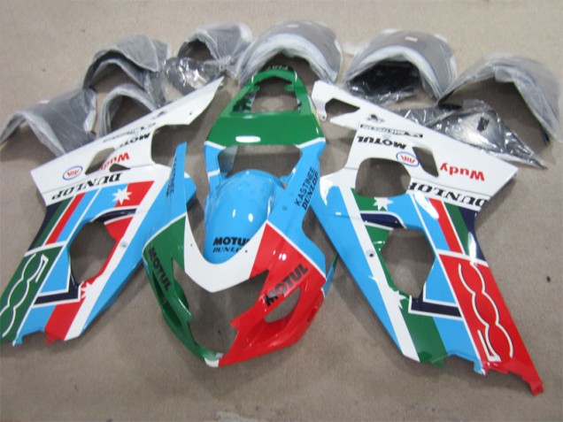 Azul Verde Blanco Motul Carenado Moto Suzuki GSXR 600 K1 K2 K3 01-03 Azul Verde Blanco Motul Carenado Moto Suzuki GSXR 600 K1 K2 K3 01-03