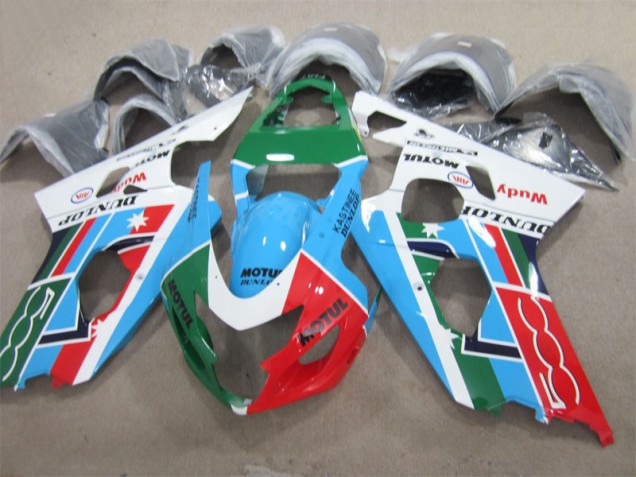 Azul Verde Rojo Motul Carenado Moto Suzuki GSXR 600 K4 04-05 Azul Verde Rojo Motul Carenado Moto Suzuki GSXR 600 K4 04-05