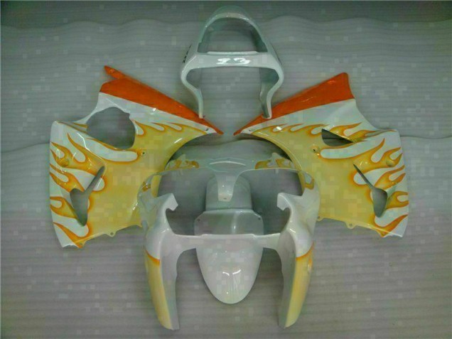 Blanco Amarillo Llama Carenado Moto Kawasaki ZX6R 00-02