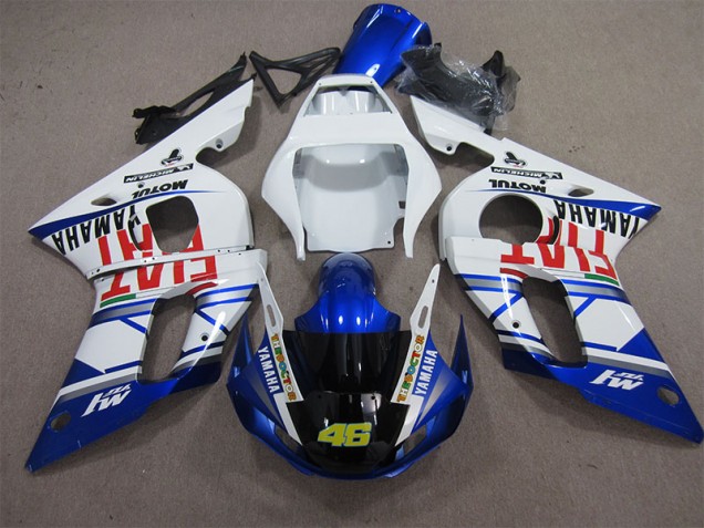 Blanco Azul Fiat 46 Carenado Moto Yamaha R6 98-02 Blanco Azul Fiat 46 Carenado Moto Yamaha R6 98-02