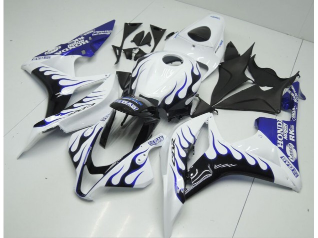 Blanco Azul Llama Carenado Moto Honda CBR 600 RR 07-08 Blanco Azul Llama Carenado Moto Honda CBR 600 RR 07-08
