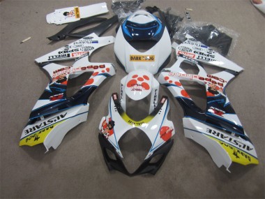 Blanco Azul Oscuro Dog Carenado Moto Suzuki GSXR 1000 K7 07-08
