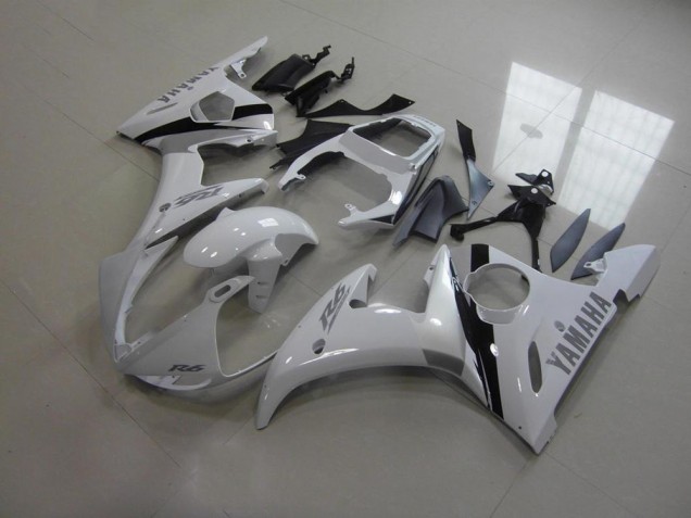 Blanco & Gris Calcomanías Carenado Moto Yamaha R6 03-05 Blanco & Gris Calcomanías Carenado Moto Yamaha R6 03-05