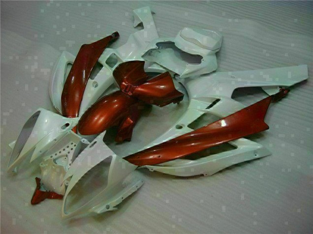 Blanco Marrón Carenado Moto Yamaha R6 06-07 Blanco Marrón Carenado Moto Yamaha R6 06-07