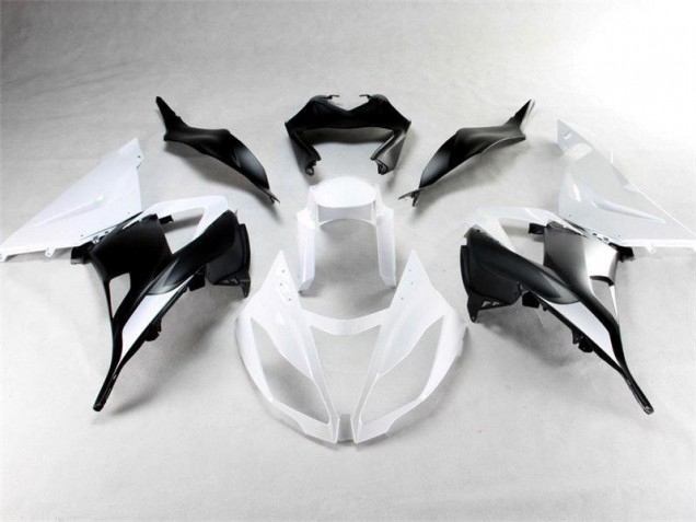 Blanco Negro ABS Moto Plástica Kawasaki ZX6R 13-18 Blanco Negro ABS Moto Plástica Kawasaki ZX6R 13-18