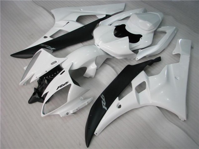 Blanco Negro ABS Moto Plástica Yamaha R6 06-07 Blanco Negro ABS Moto Plástica Yamaha R6 06-07