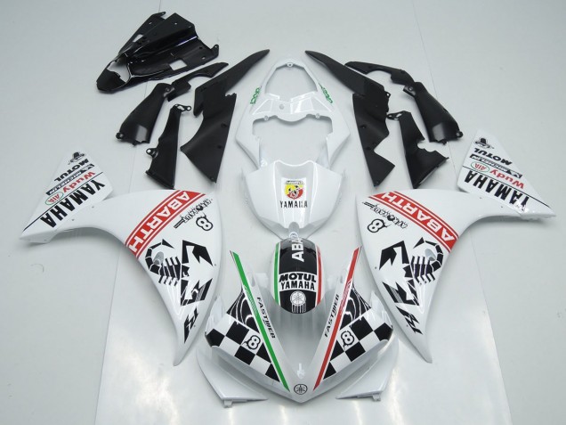 Blanco Negro Abrath Carenado Moto Yamaha R1 09-11 Blanco Negro Abrath Carenado Moto Yamaha R1 09-11