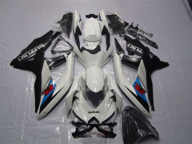 Blanco Negro Carenado Moto Suzuki GSXR 1000 K7 07-08 Blanco Negro Carenado Moto Suzuki GSXR 1000 K7 07-08