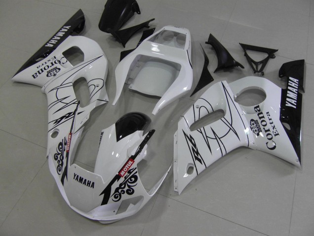 Blanco Negro Corona Carenado Moto Yamaha R6 98-02