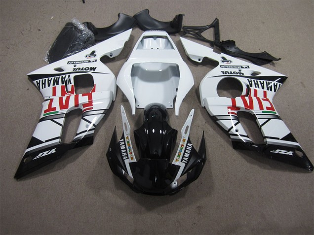 Blanco Negro Fiat Carenado Moto Yamaha R6 98-02