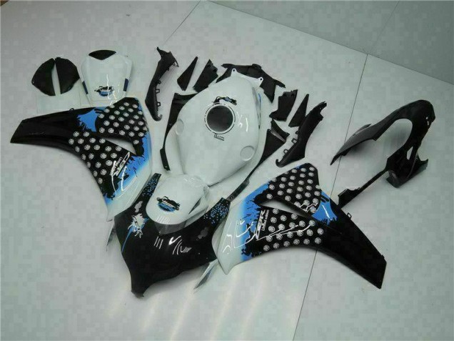 Blanco Negro Inyección Kit Carenado Moto Honda CBR 1000 RR 08-11 Blanco Negro Inyección Kit Carenado Moto Honda CBR 1000 RR 08-11
