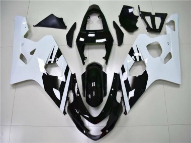 Blanco Negro Inyección Kit Carenado Moto Suzuki GSXR 600 / 750 K4 04-05