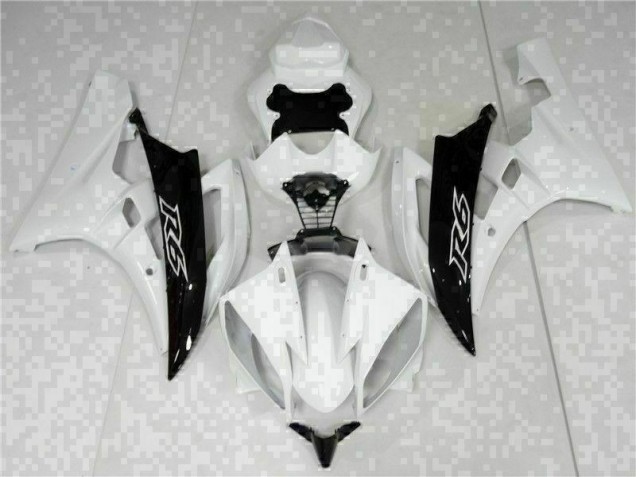 Blanco Negro Kits ABS Carenado Motocicleta Yamaha R6 06-07