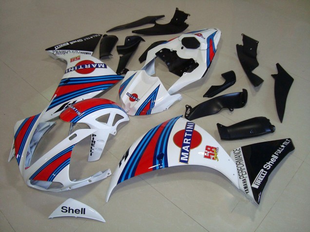 Blanco Negro Martini Carenado Moto Yamaha R1 12-14