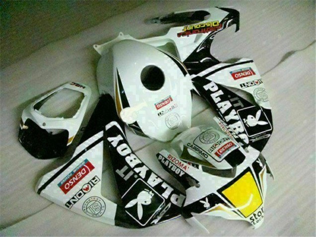 Blanco Negro Playboy ABS Carenado Motocicleta Honda CBR 1000 RR 08-11 Blanco Negro Playboy ABS Carenado Motocicleta Honda CBR 1000 RR 08-11