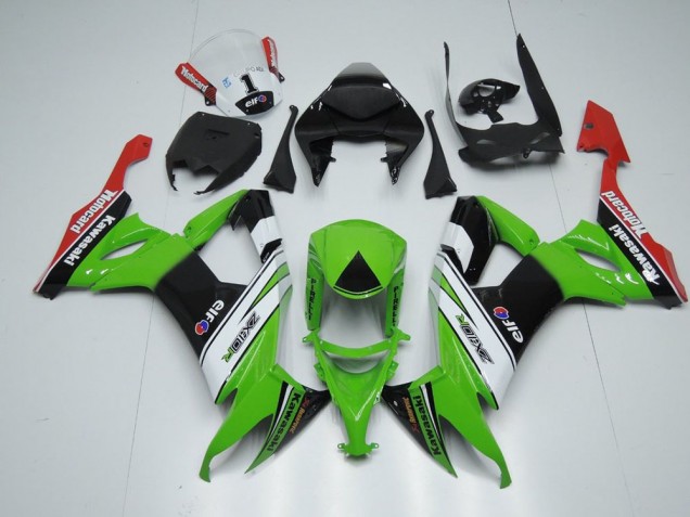 Blanco Negro & Verde Carenado Moto Kawasaki ZX10R 08-10 Blanco Negro & Verde Carenado Moto Kawasaki ZX10R 08-10